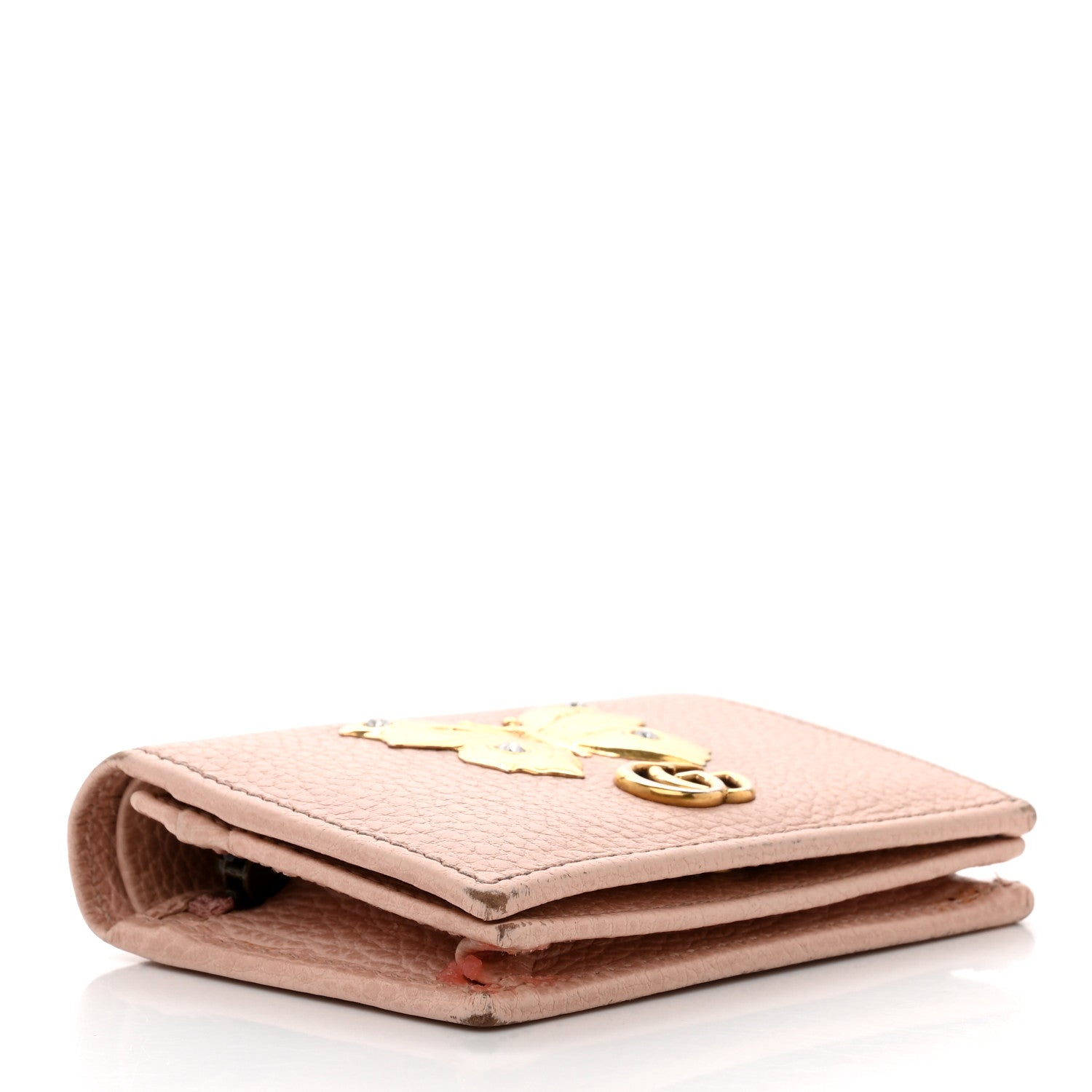 Gucci Pebbled Calfskin Butterfly Card Case Perfect Pink 4 of 7