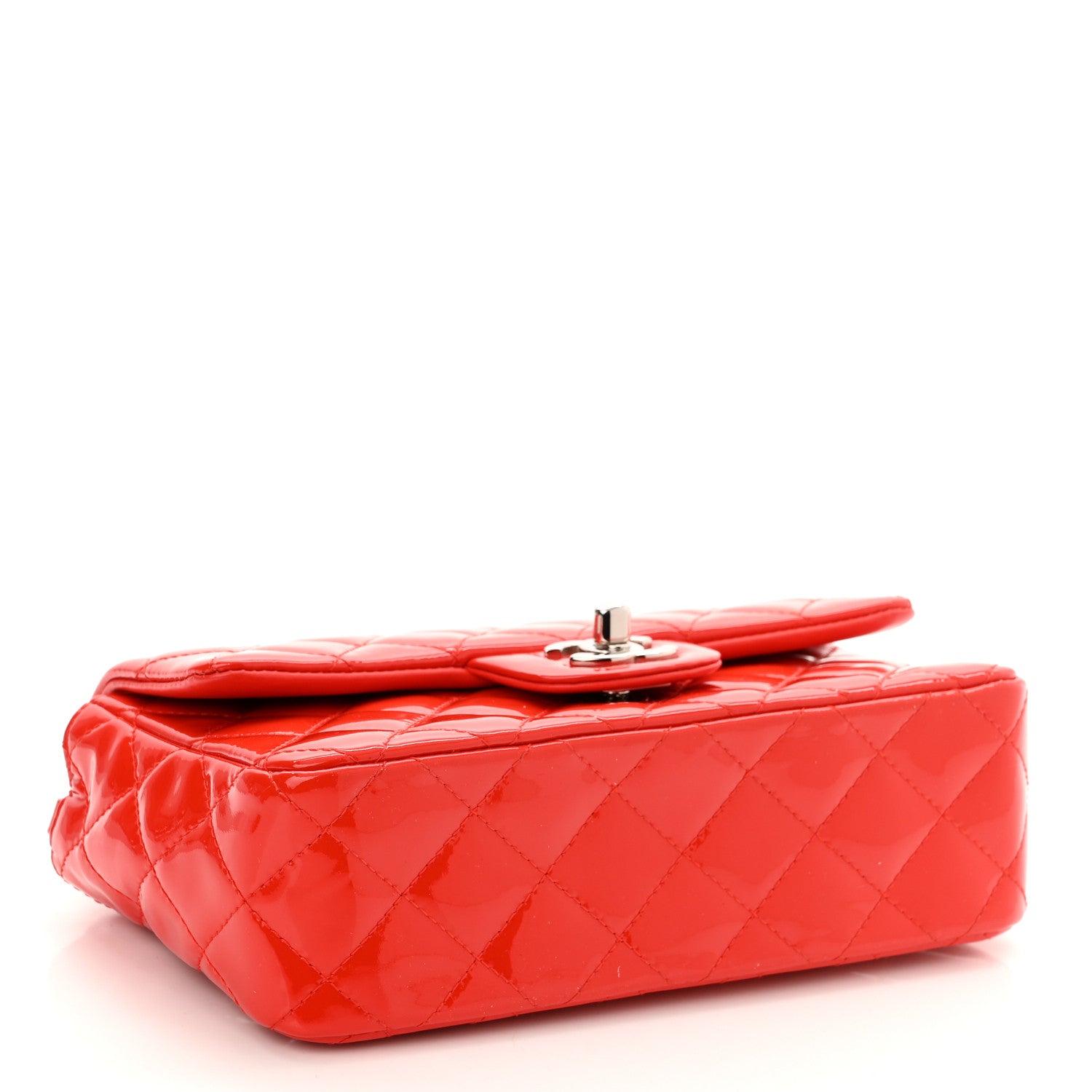 Chanel Patent Calfskin Quilted Mini Rectangular Flap Red 4 of 10
