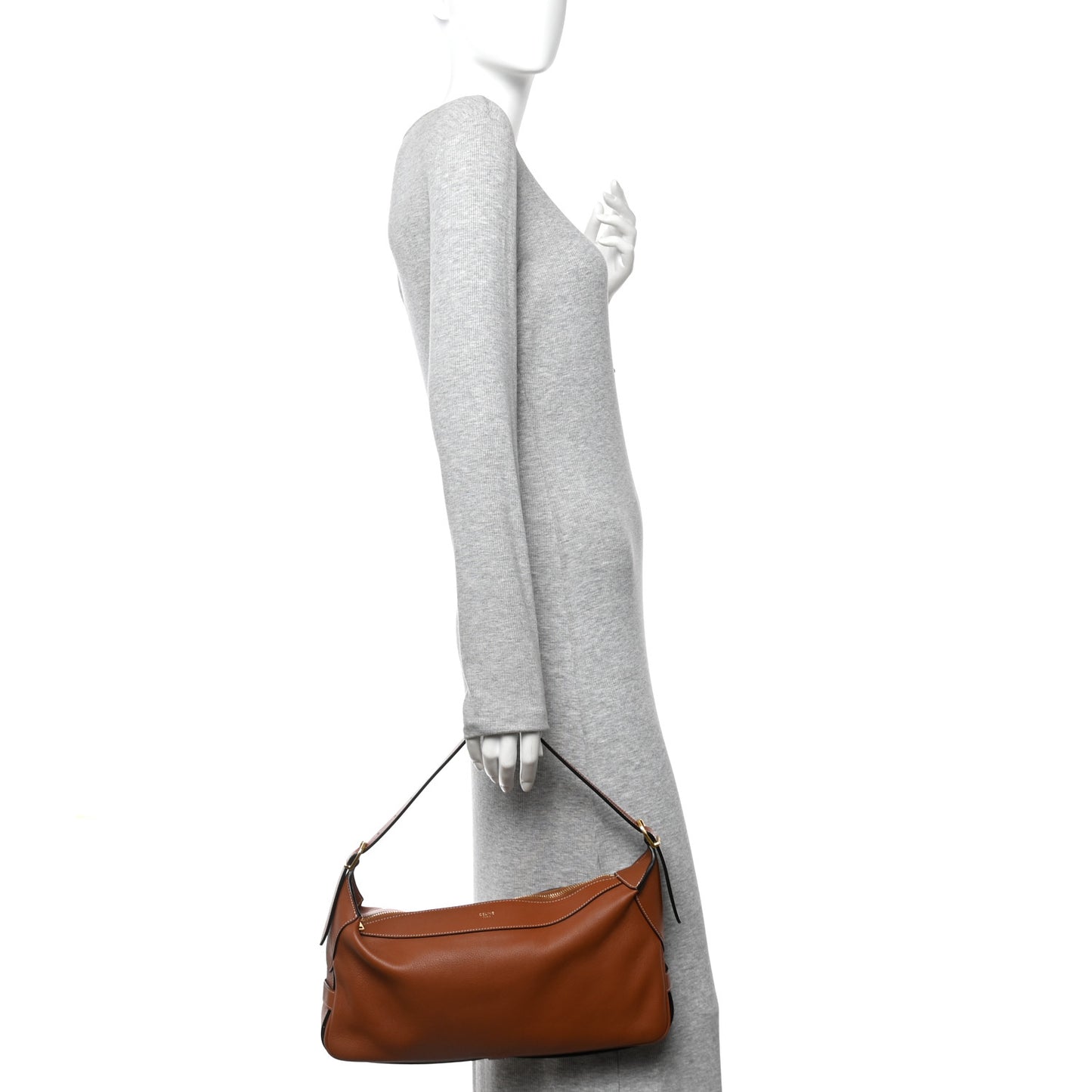 Supple Calfskin Medium Romy Shoulder Bag Tan