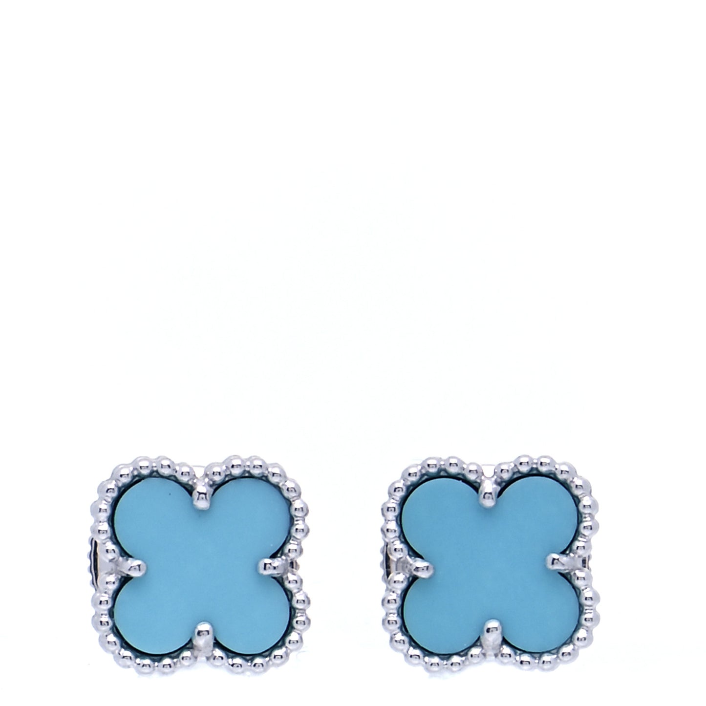 18K White Gold Turquoise Sweet Alhambra Earrings