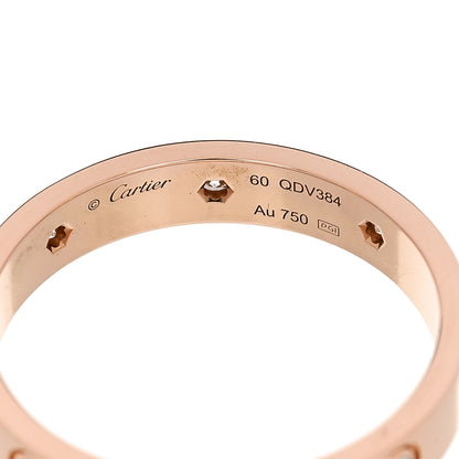 Cartier 18K Pink Gold 8 Diamond 4mm LOVE Wedding Band Ring 60 9 4 of 4
