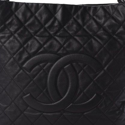 Chanel Caviar Quilted Expandable Zip Shoulder Bag Black 10 of 10