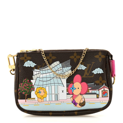 Louis Vuitton Monogram 2022 Christmas Animation Seoul Mini Pochette Accessories Fuchsia 1 of 8