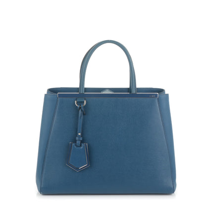 Fendi Vitello Elite Regular 2Jours Tote Blue Cobalto 1 of 7
