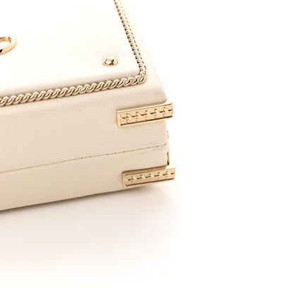 Chanel Lambskin Room Card Minaudiere Evening Bag White Gold 12 of 12