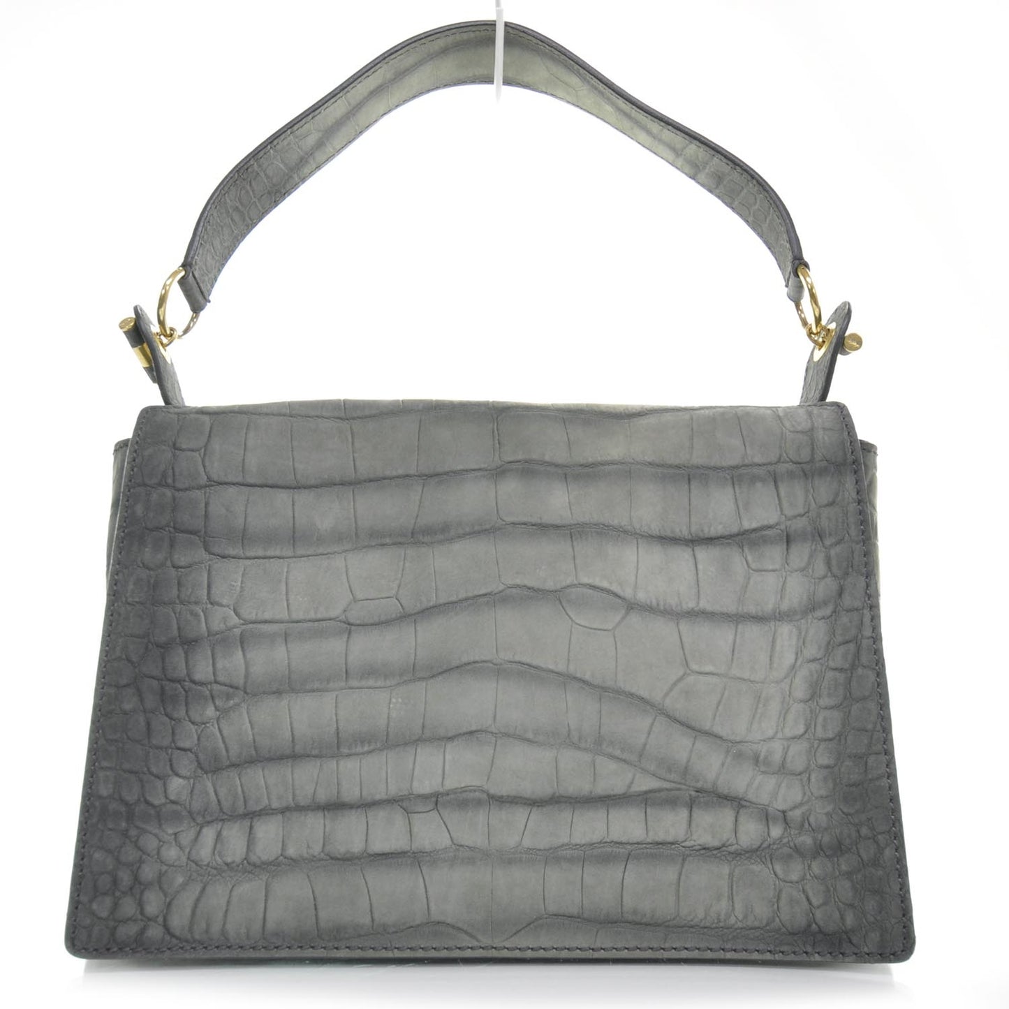 Crocodile Embossed Nubuck Catwalk Bag Anthracite Grey