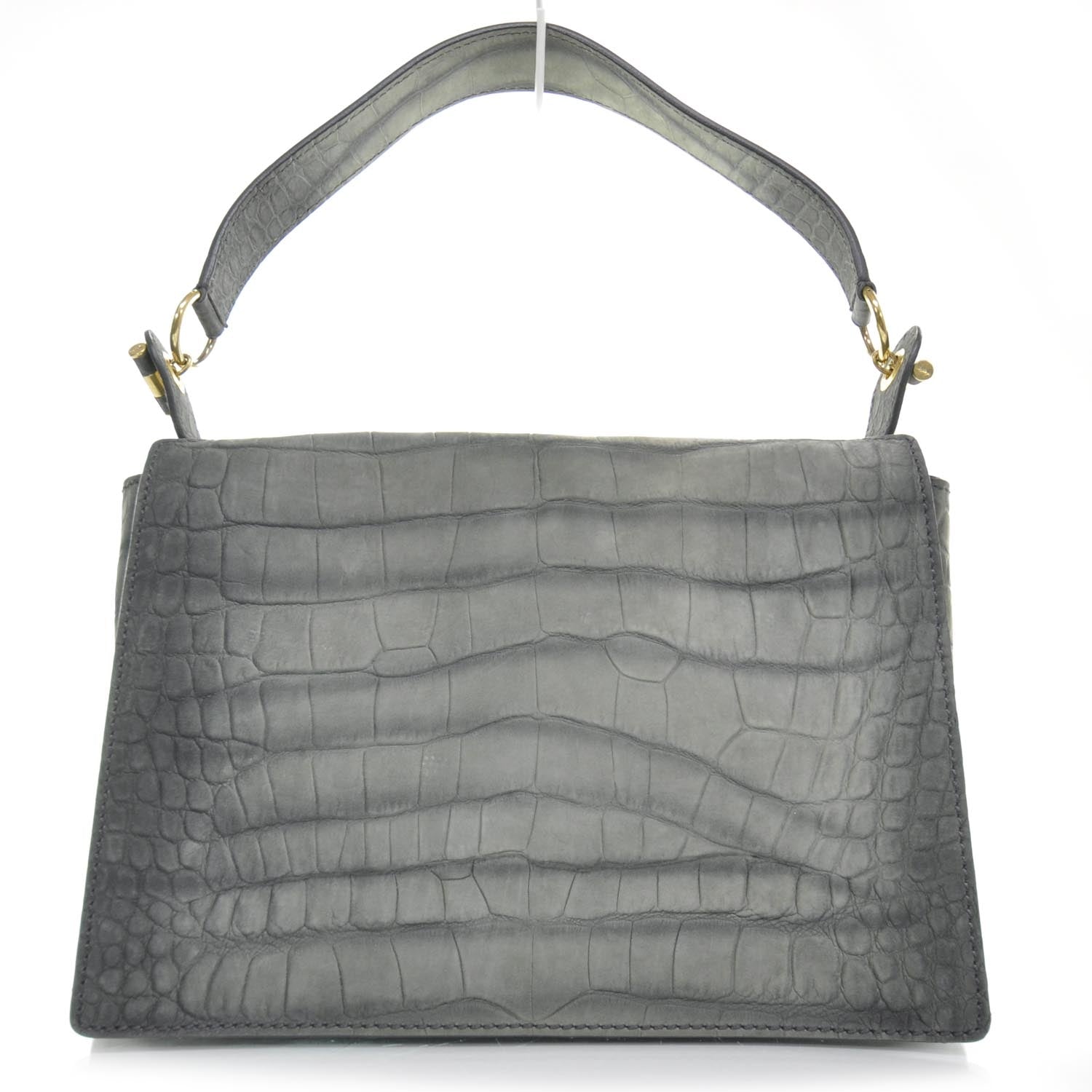 Saint Laurent Crocodile Embossed Nubuck Catwalk Bag Anthracite Grey 1 of 8