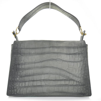 Saint Laurent Crocodile Embossed Nubuck Catwalk Bag Anthracite Grey 1 of 8