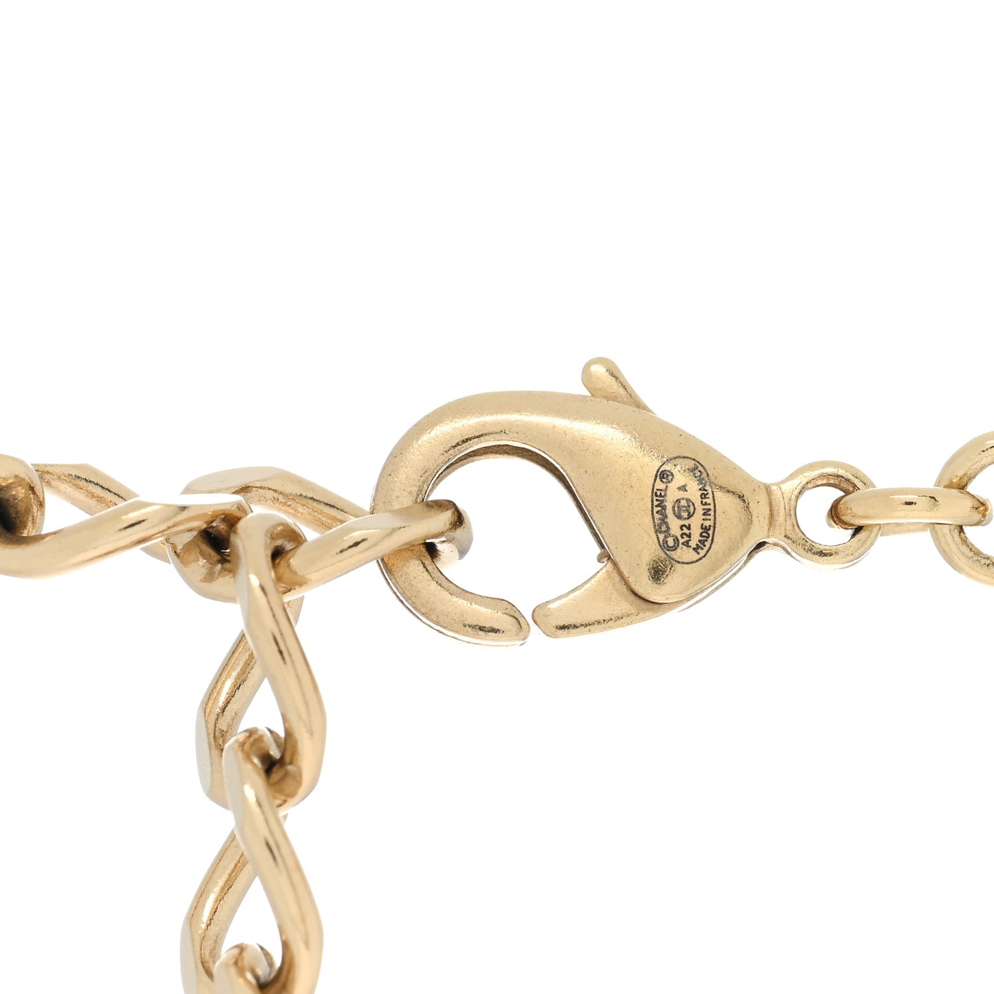 Metal Chain Link CC Multi Strand Choker Necklace Gold