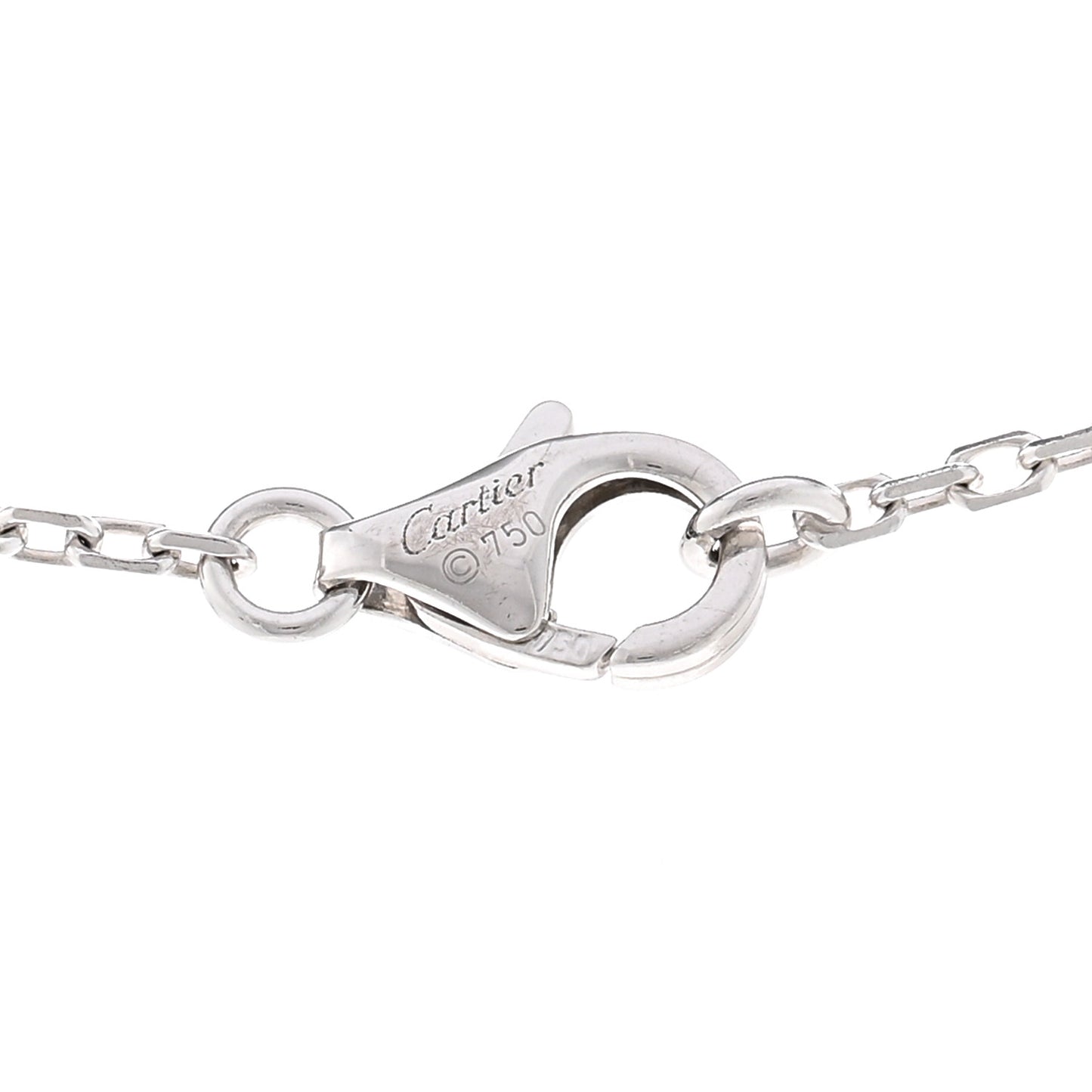 18K White Gold Diamond Extra Small C Hearts And Symbols Necklace
