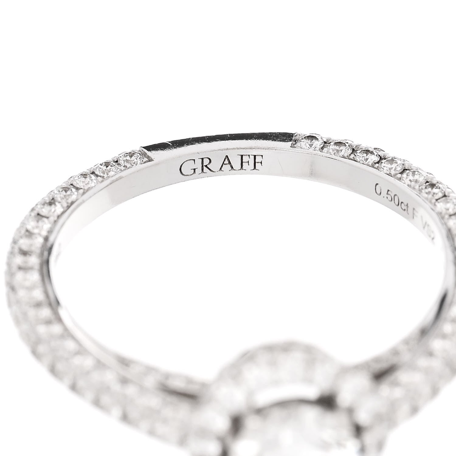 Graff 18K White Gold Diamond .50ct Constellation Round Engagement Ring 51 5.75 6 of 7