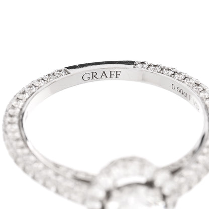 Graff 18K White Gold Diamond .50ct Constellation Round Engagement Ring 51 5.75 6 of 7