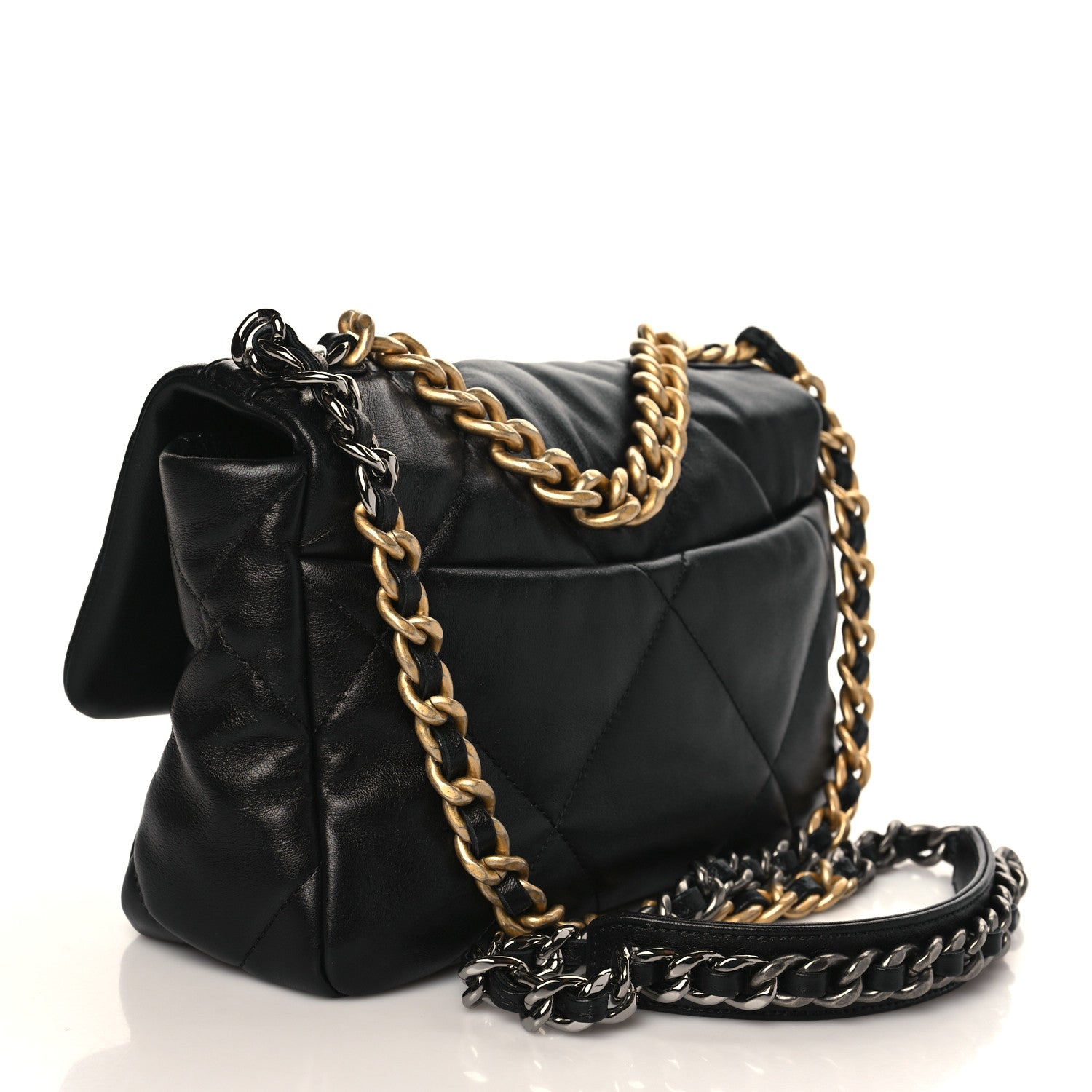 Chanel Goatskin Quilted Medium Chanel 19 Flap Black 3 of 9