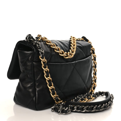 Chanel Goatskin Quilted Medium Chanel 19 Flap Black 3 of 9