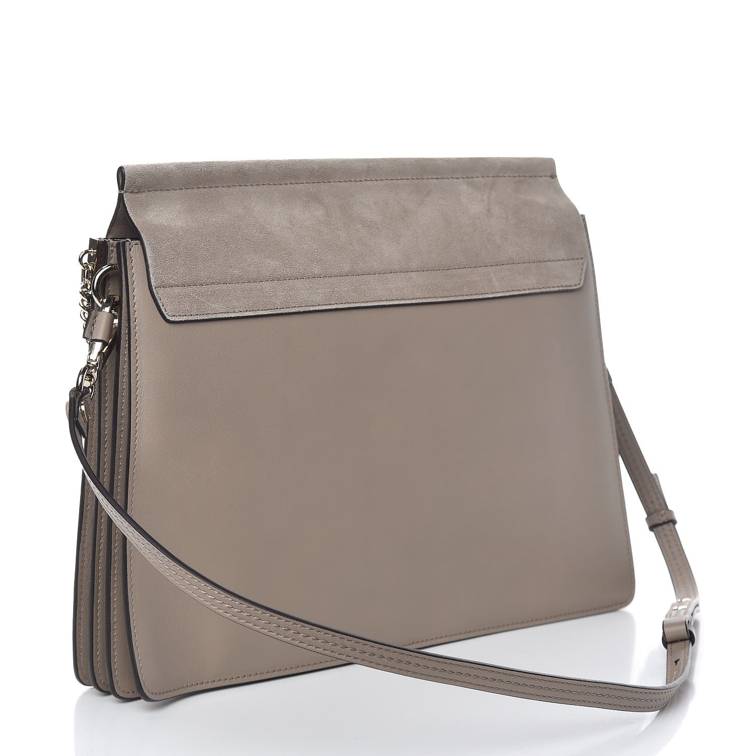 Chloe Calfskin Suede Medium Faye Shoulder Bag Motty Grey 3 of 13