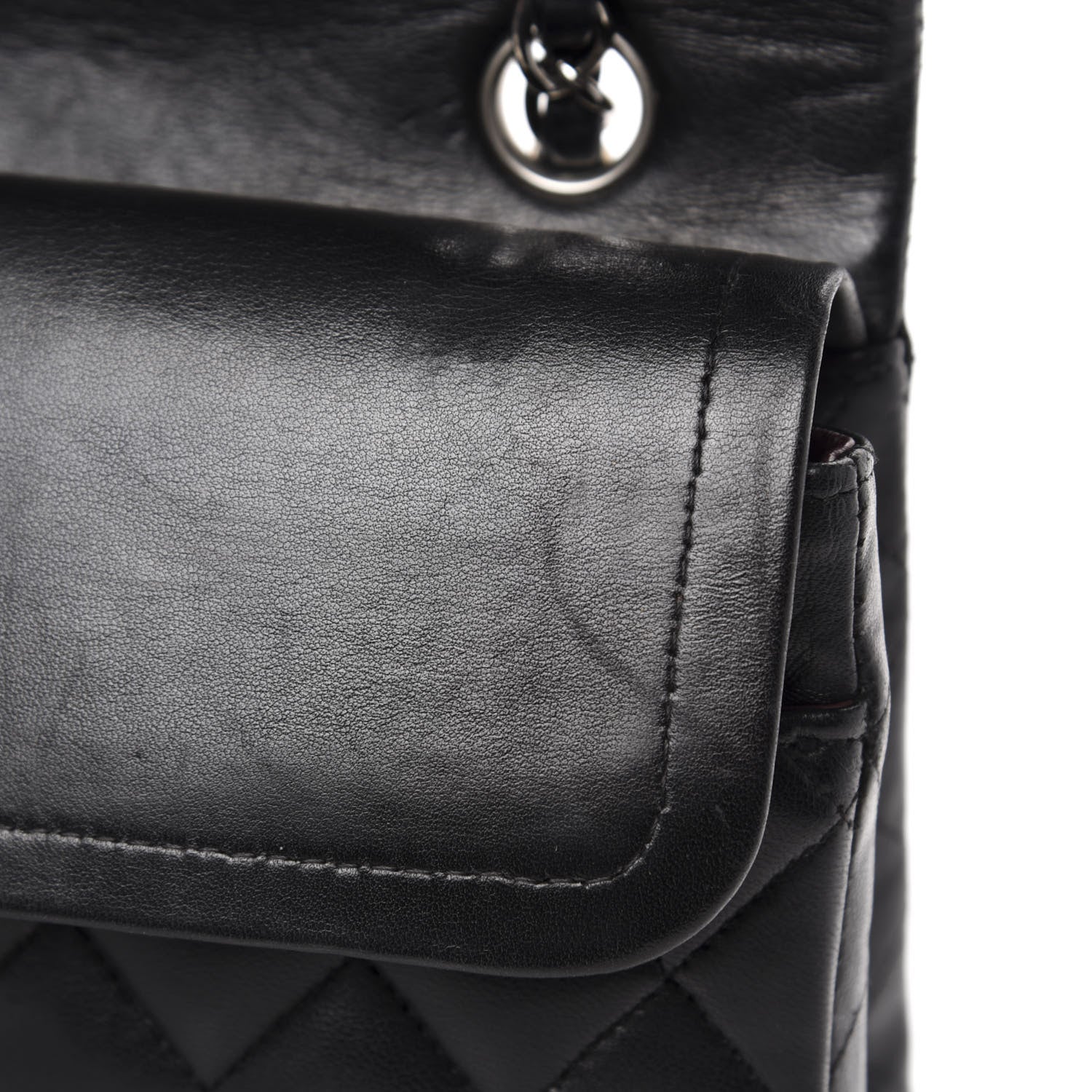Chanel Lambskin Quilted Medium Double Flap Black 9 of 14