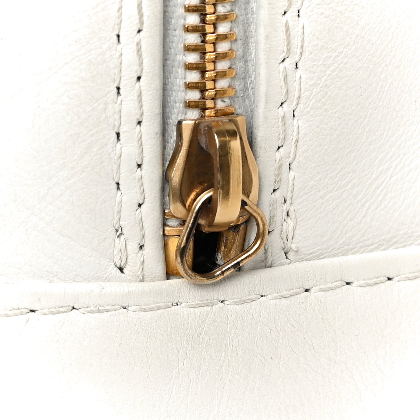 Calfskin Wild Stitch Top Handle Bag White