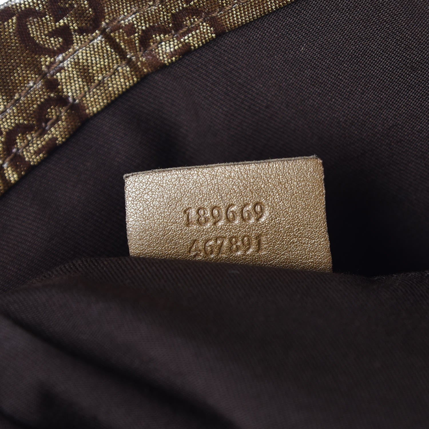 Gucci Crystal Monogram Medium Web Handle Vertical Tote Bronze 7 of 8