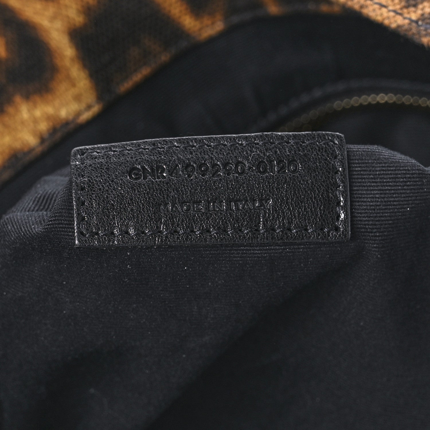 Saint Laurent Canvas Calfskin Leopard Print Rive Gauche Noe Tote Natural Black 7 of 11