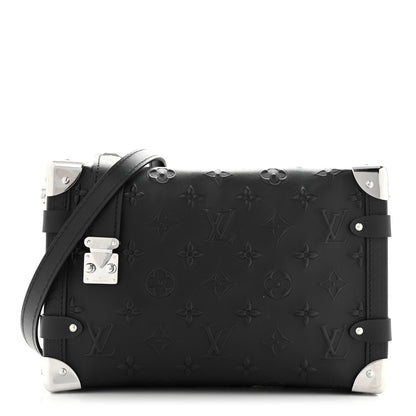 Louis Vuitton Calfskin Debossed Monogram Side Trunk Black 1 of 9