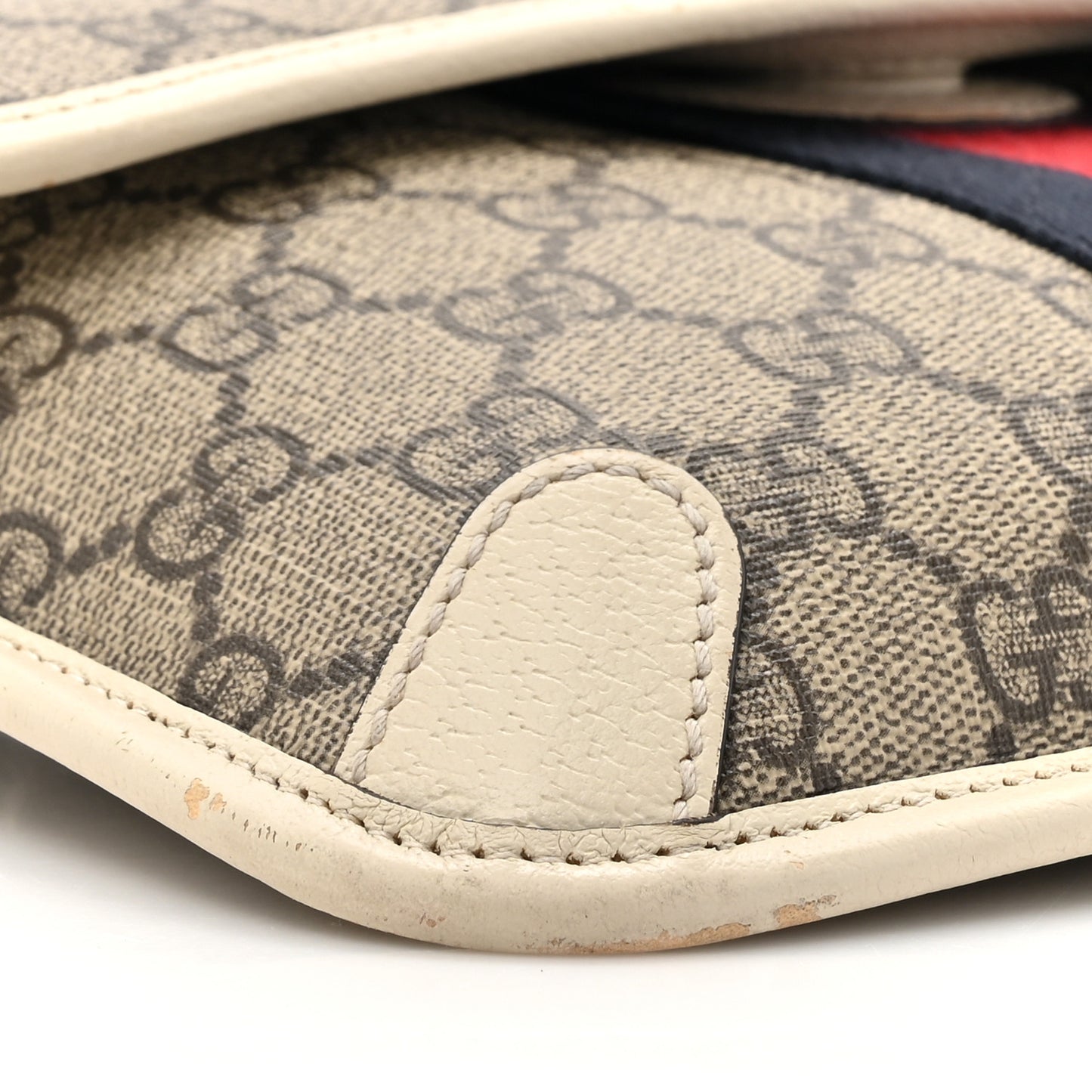 GG Supreme Monogram Web Small Ophidia Belt Bag 90 36 Beige Ebony White