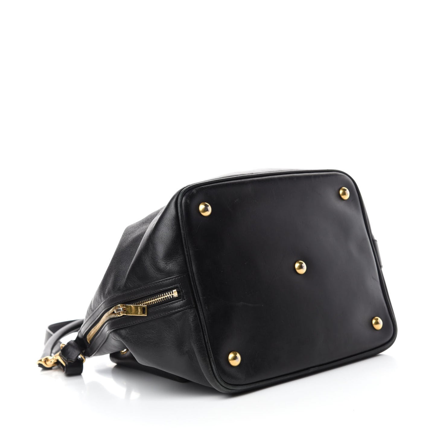 Calfskin Large Emmanuelle Bucket Bag Black