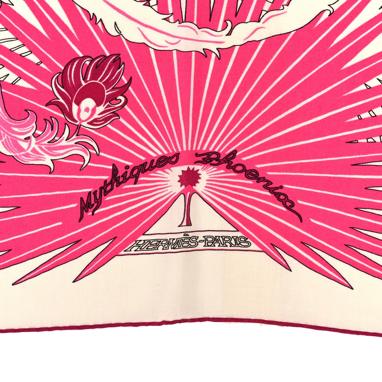 Cashmere Silk Mythiques Phoenix Coloriage Shawl 140 White Rose Black