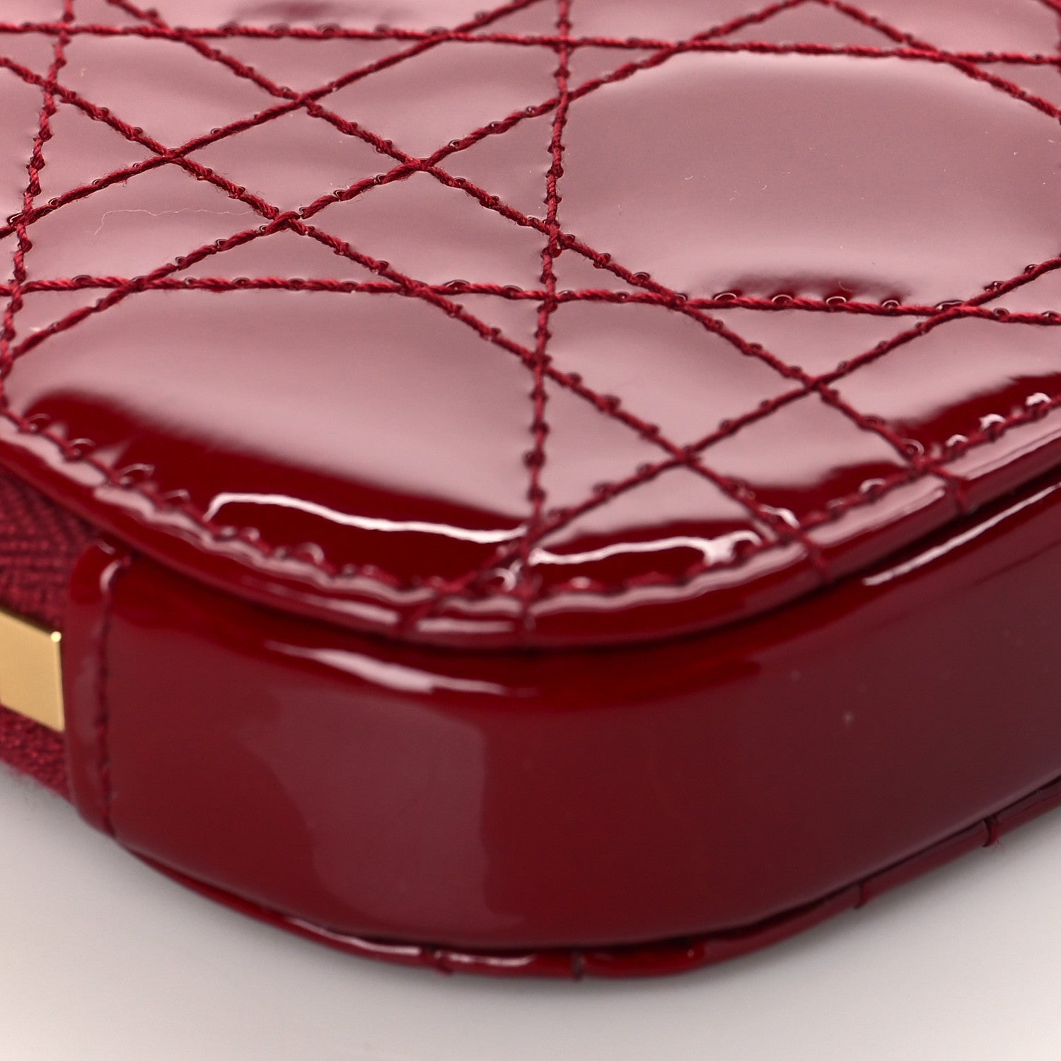 Christian Dior Patent Cannage Lady Dior Phone Holder Red 8 of 10