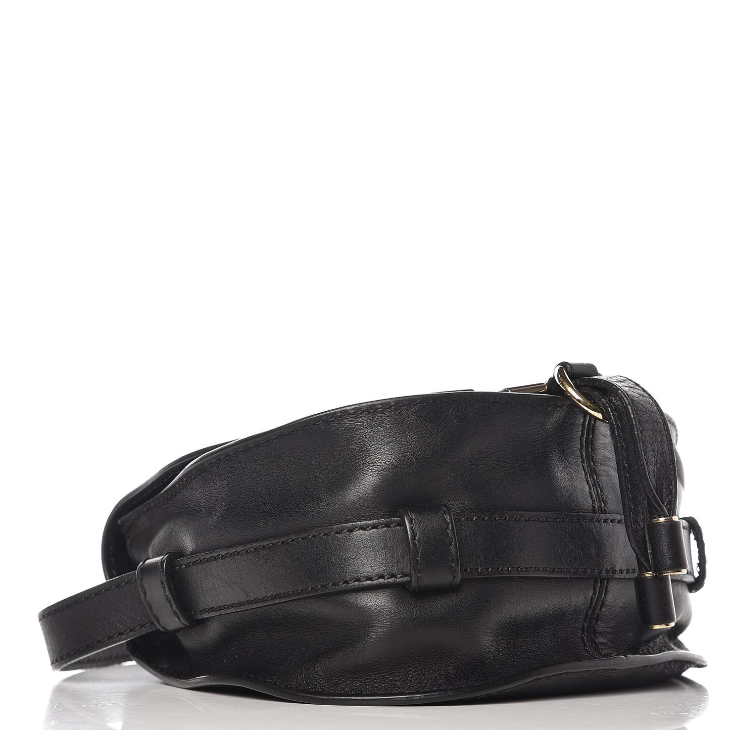 Calfskin Mini Marcie Metal Bar Trim Crossbody Bag Black