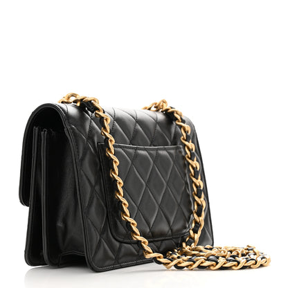 Chanel Lambskin Quilted Chain Flap Bag Black 3 of 12