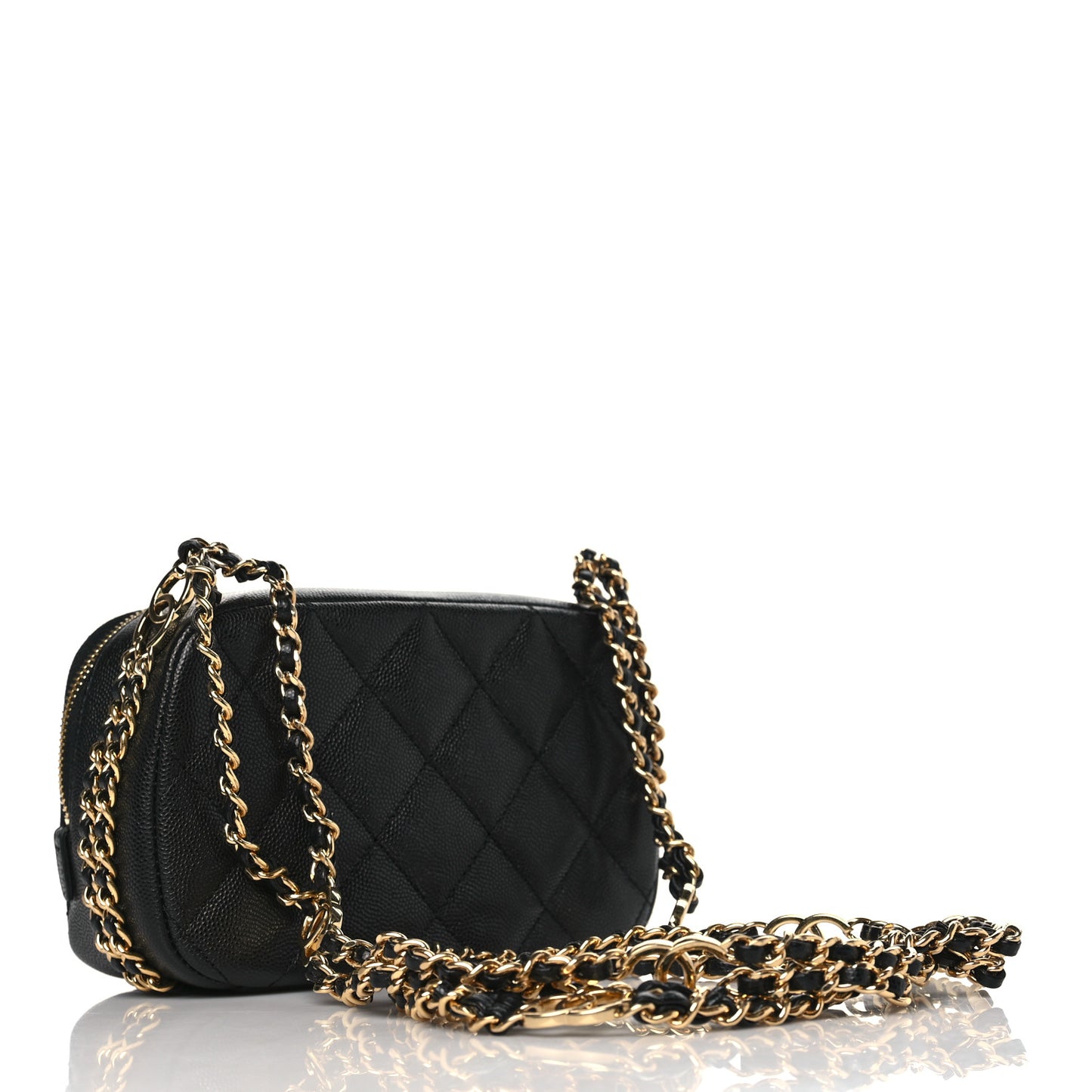 Caviar Quilted Mini CC You Camera Case Black