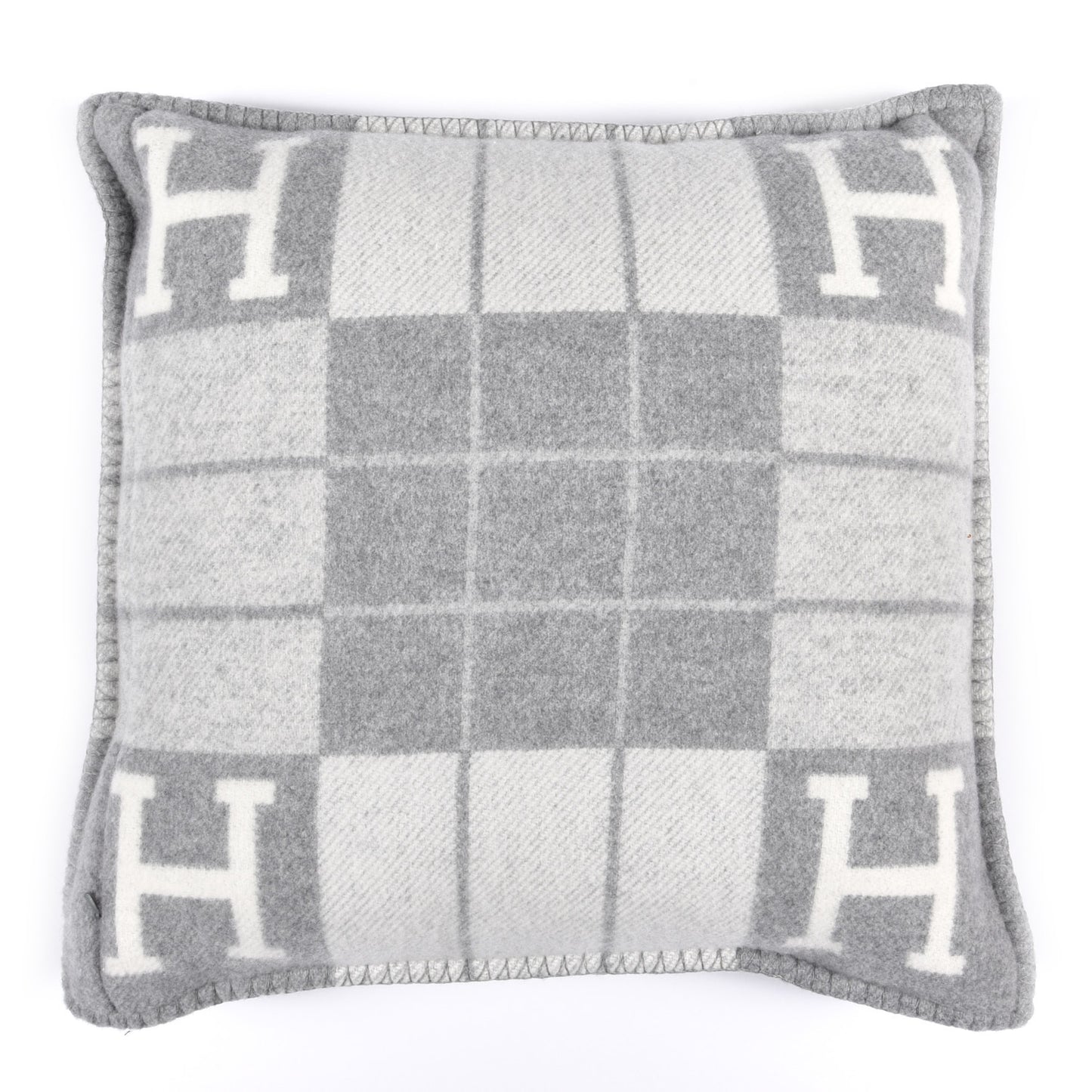 Wool Cashmere Avalon III Pillow PM Ecru Gris Clair