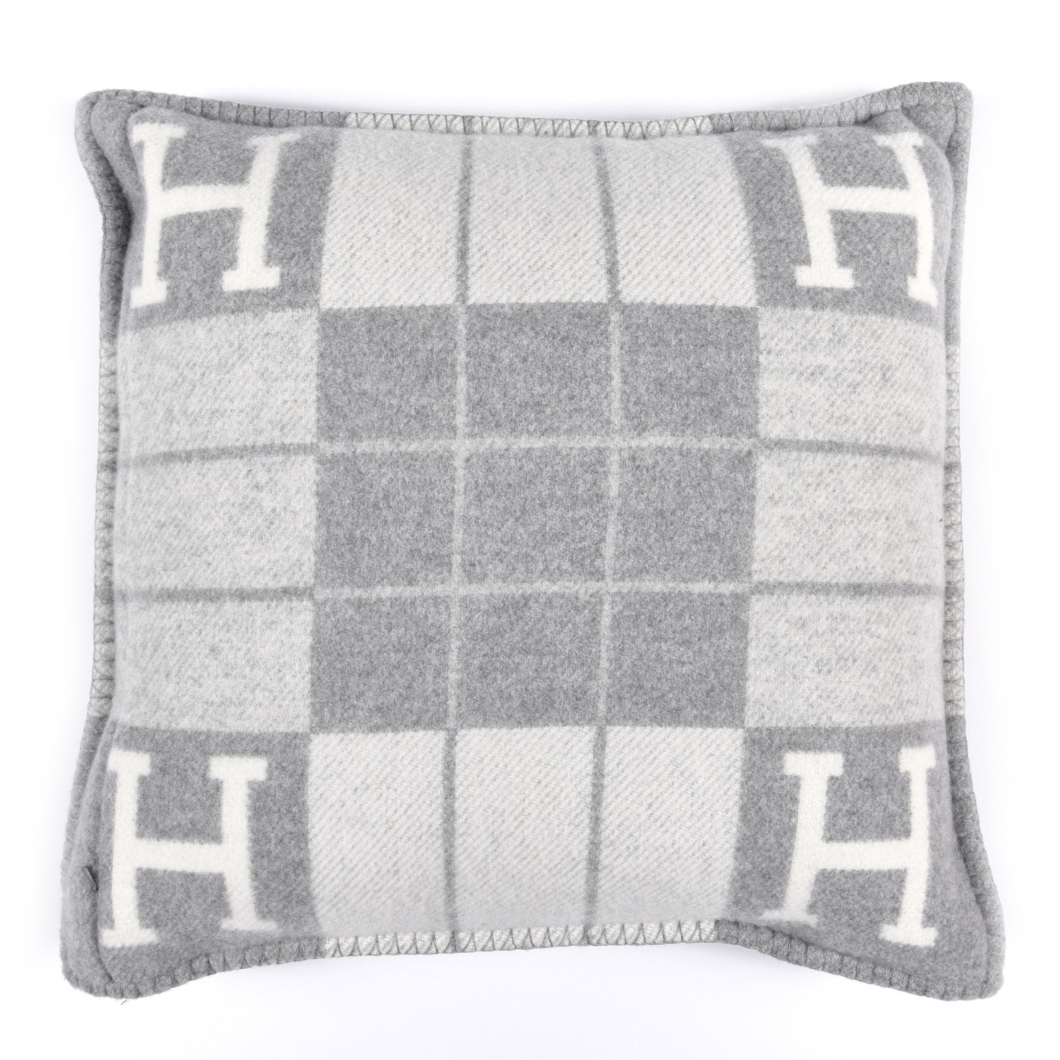 Hermes Wool Cashmere Avalon III Pillow PM Ecru Gris Clair 2 of 4