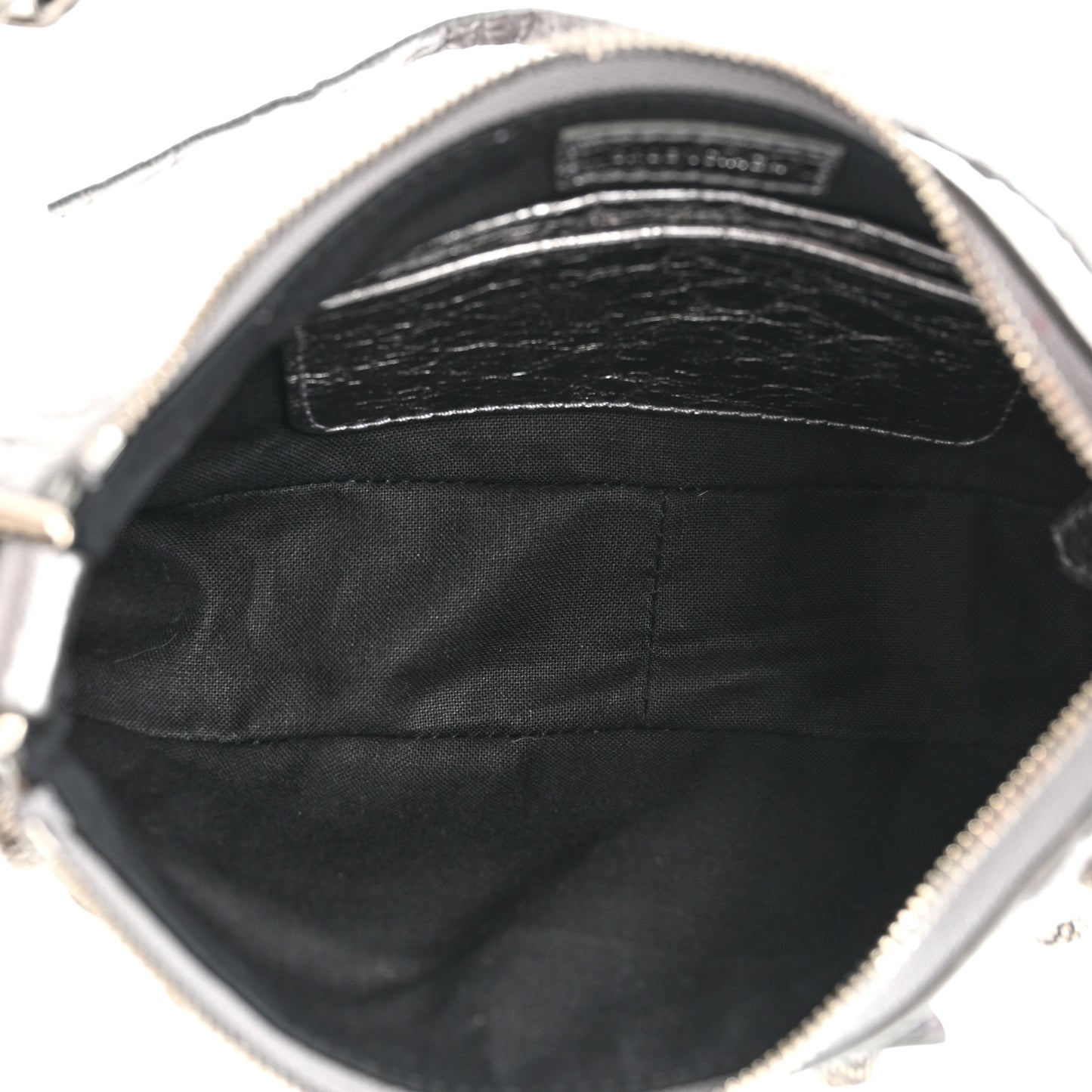 Metallic Agneau Arena Le Cagole Purse With Chain Mini Silver