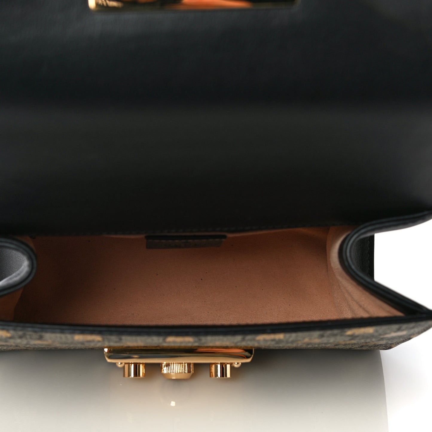 GG Supreme Monogram Bees Small Padlock Shoulder Bag Black