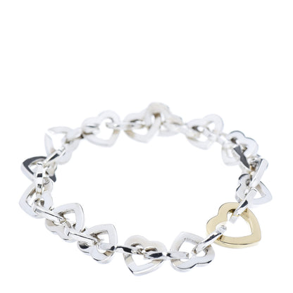 Tiffany Sterling Silver 18K Yellow Gold Heart Links Bracelet 1 of 6