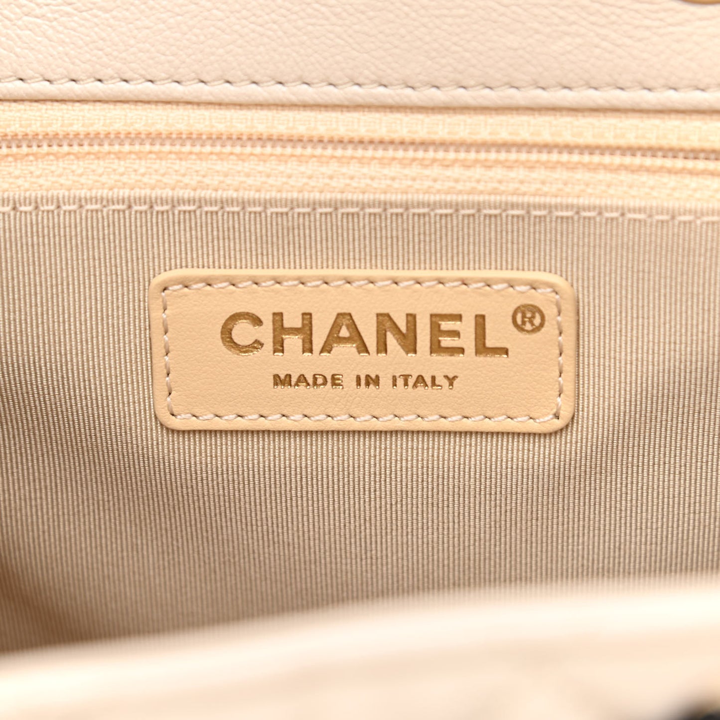 Goatskin Quilted Duma Drawstring Backpack Beige Black White