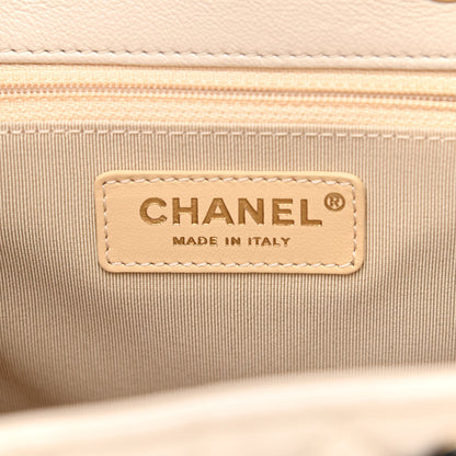 Chanel Goatskin Quilted Duma Drawstring Backpack Beige Black White 6 of 10