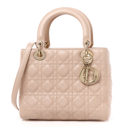 Christian Dior Lambskin Cannage Medium Lady Dior Beige 1 of 11