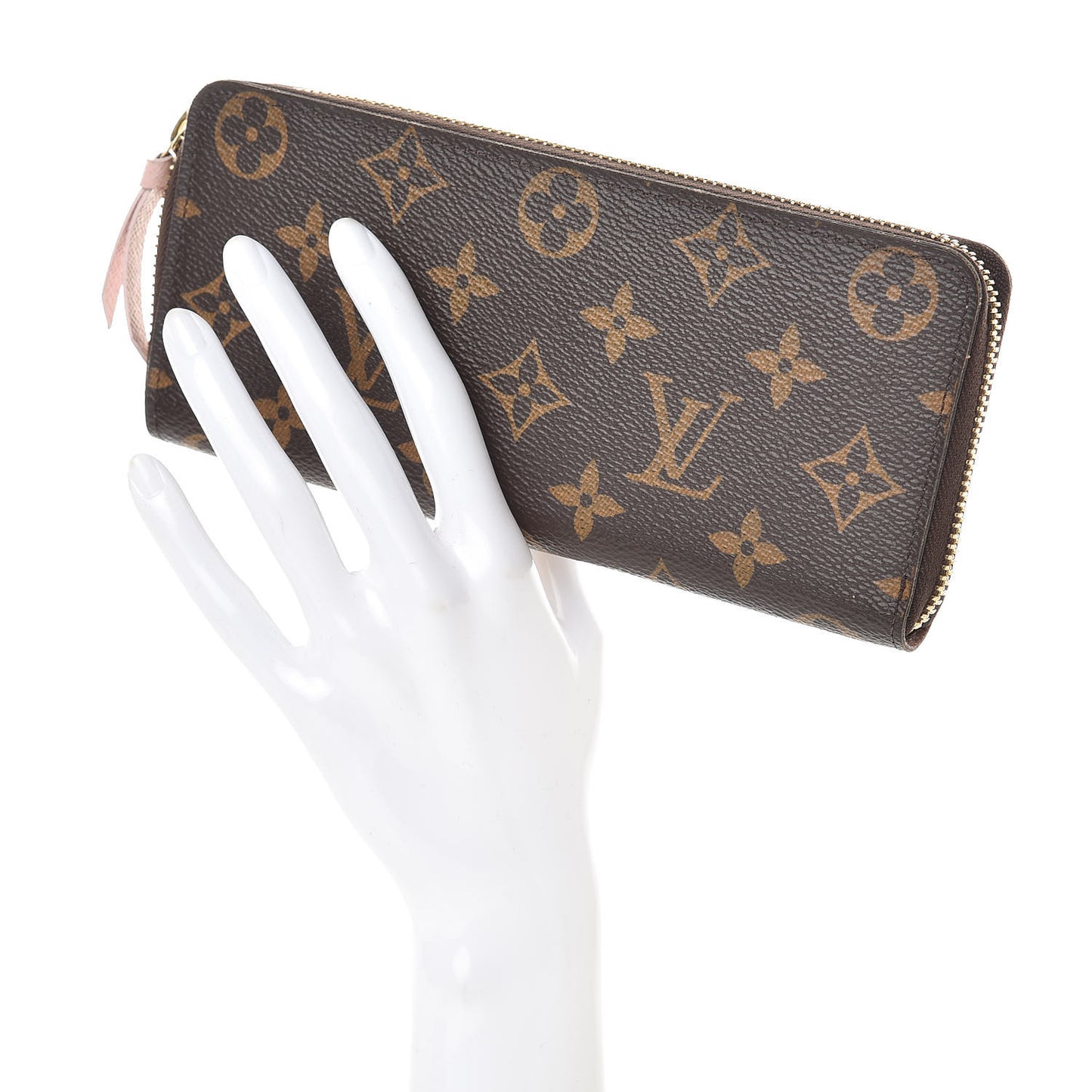 Monogram Clemence Wallet Rose Ballerine