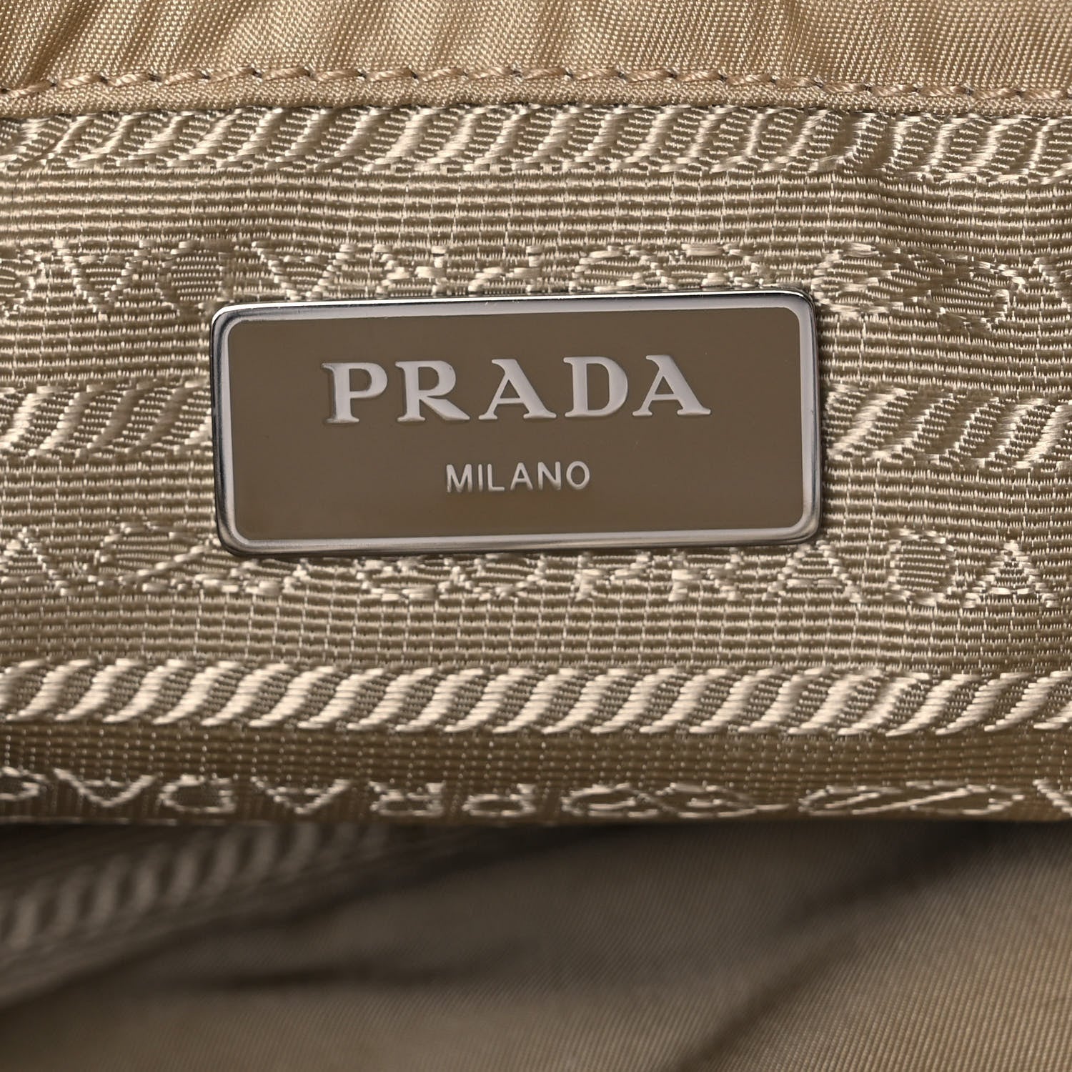 Prada Re-Nylon Nappa Triangle Quilted Padded Double Handled Zip Pocket Tote Deserto 6 of 14