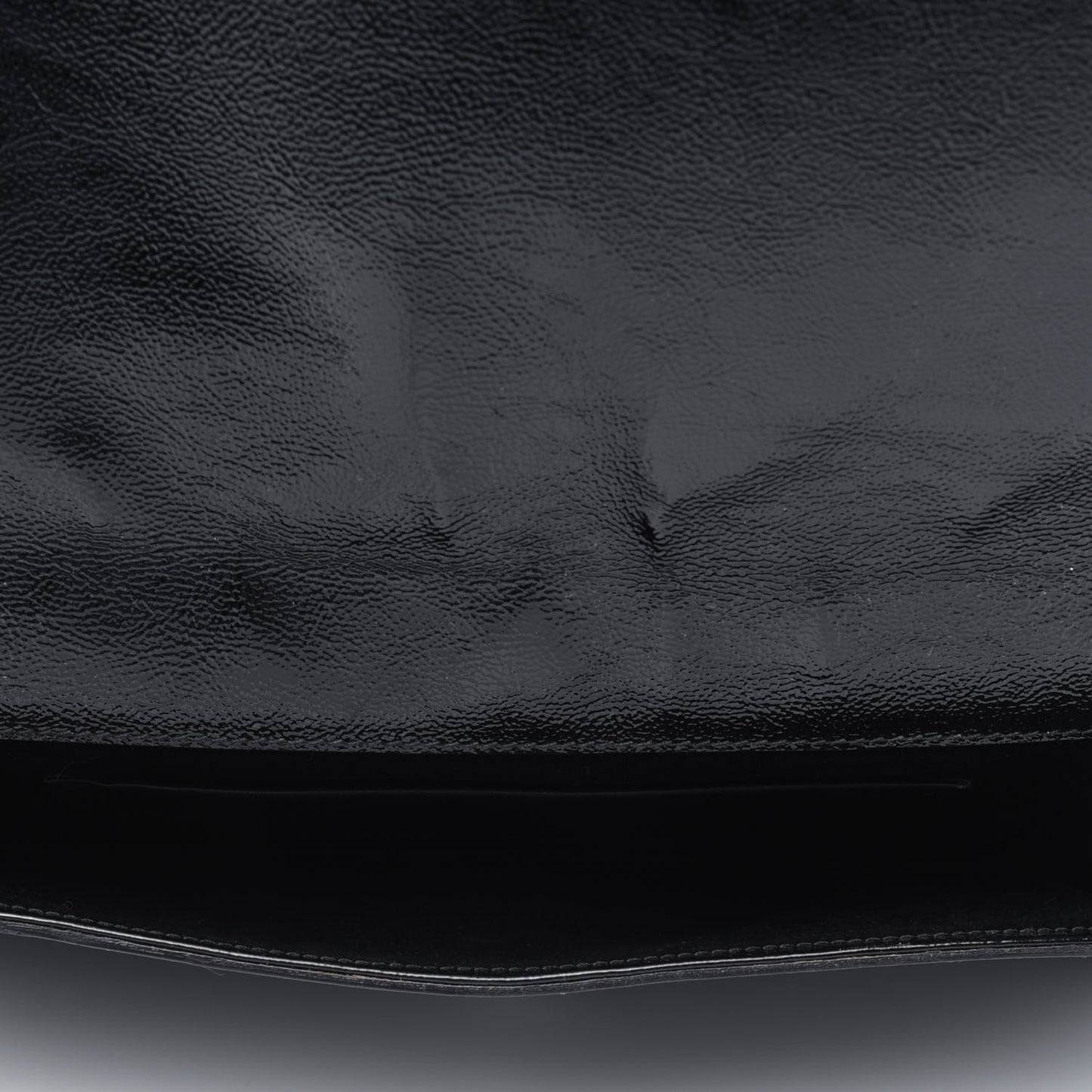 Textured Patent Monogram Belle De Jour Clutch Black