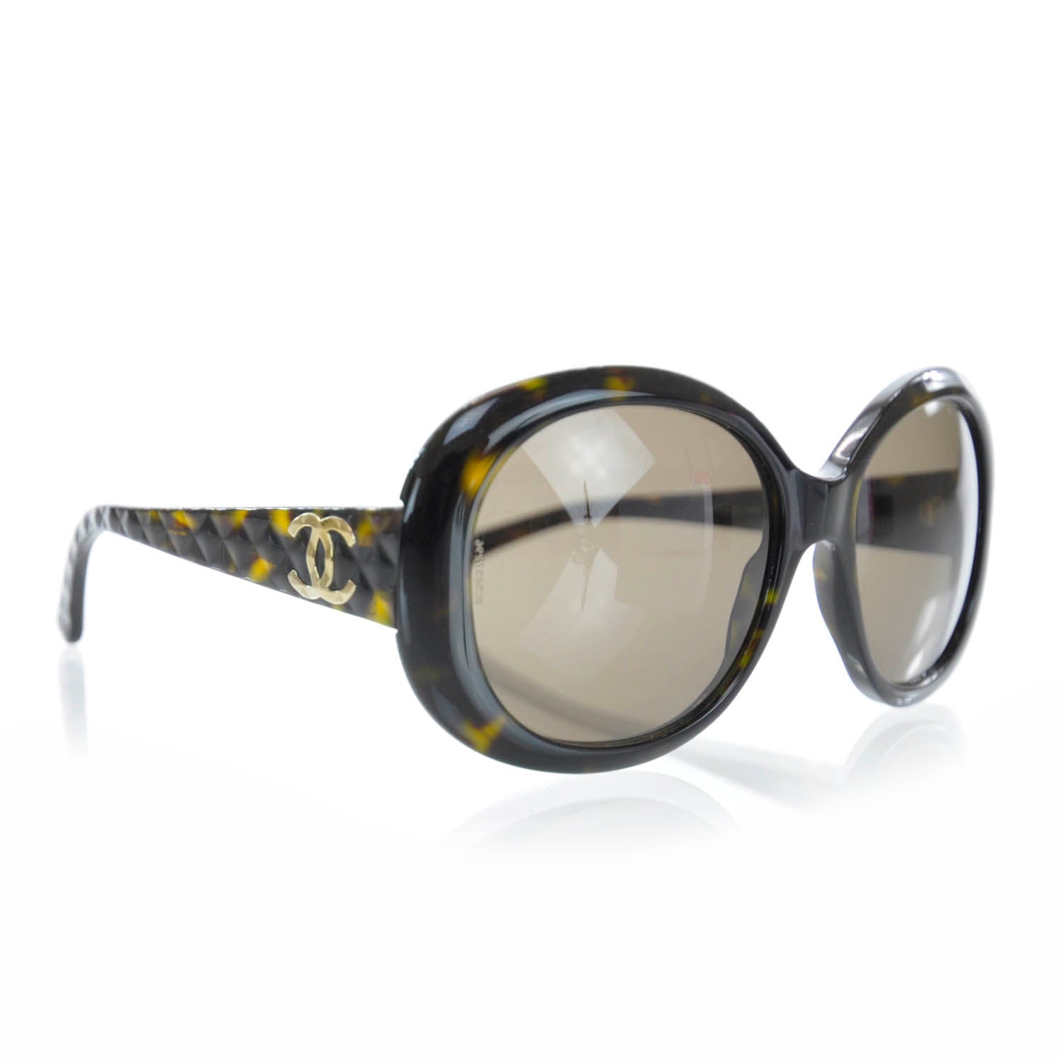Chanel Tortoise Shell Quilted CC Sunglasses 5188 1 of 6