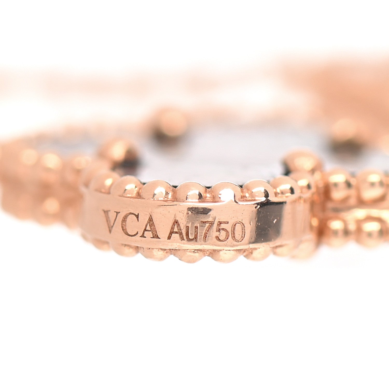 Van Cleef & Arpels 18K Rose Gold Gray Mother of Pearl 5 Motifs Vintage Alhambra Bracelet 4 of 5