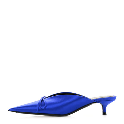 Balenciaga Satin Pointed Toe Knife 40mm Mules 35 Blue 1 of 8