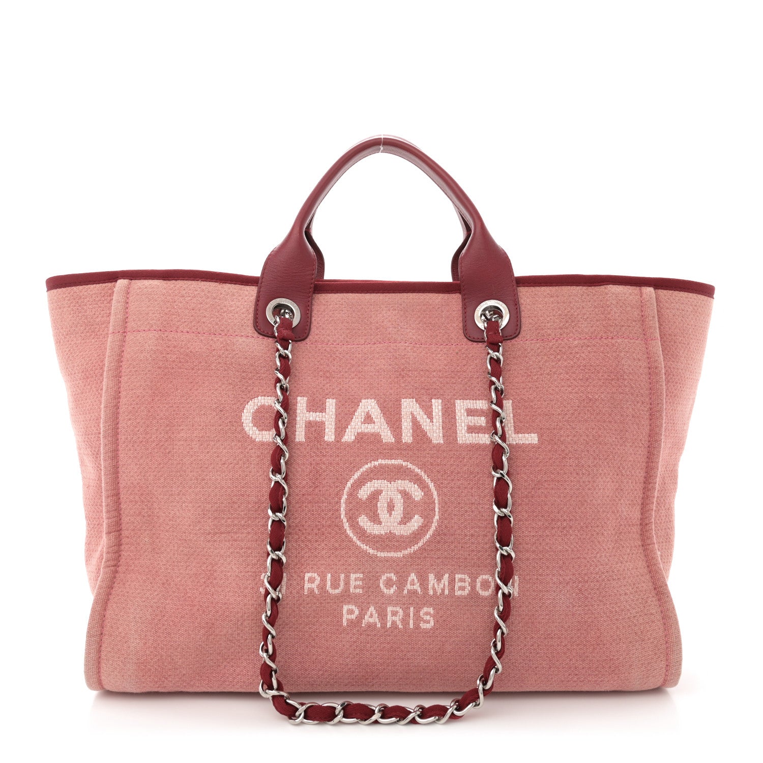 Chanel Canvas Medium Deauville Tote Red 1 of 14