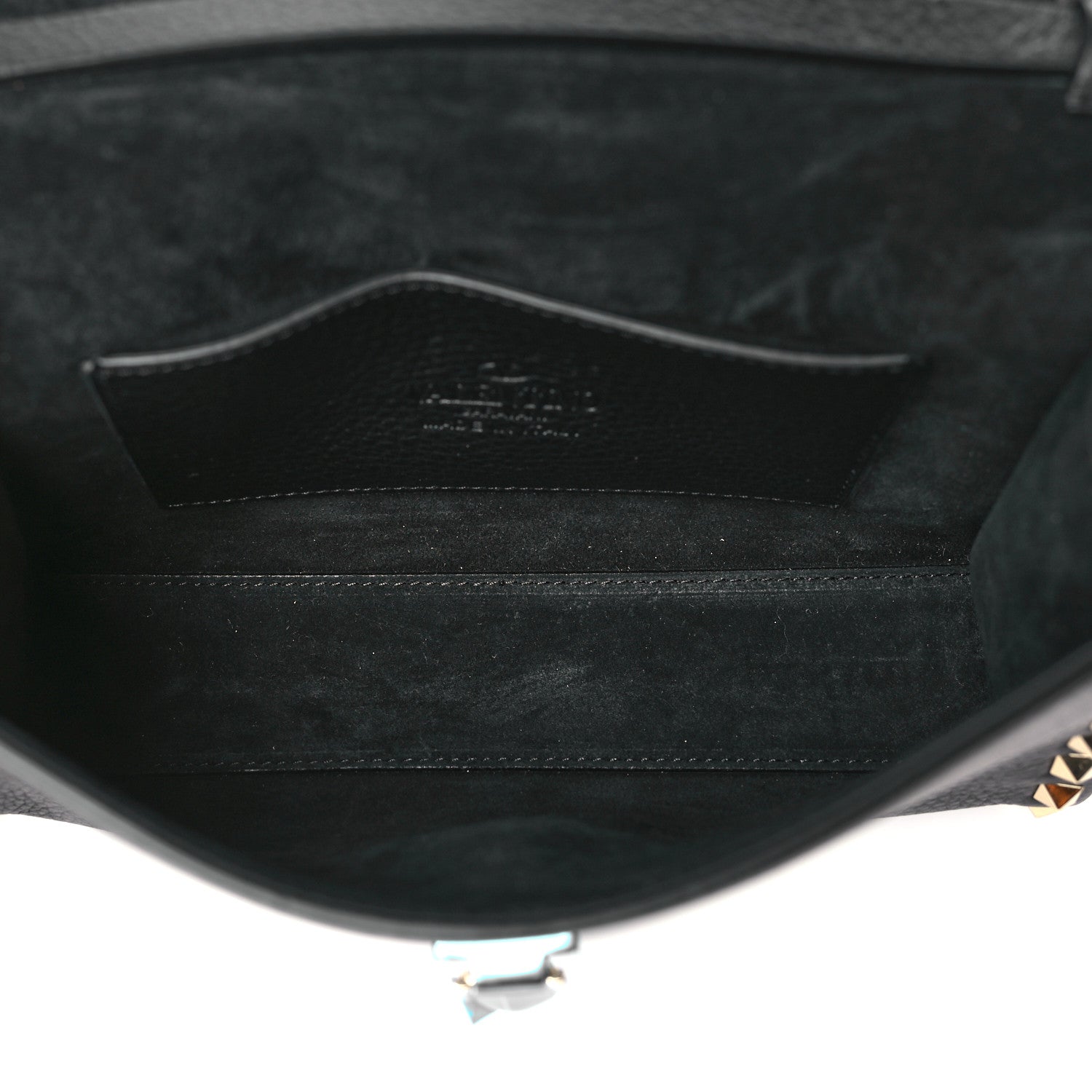 Valentino Garavani Pebbled Calfskin Medium Rockstud Flip Lock Crossbody Bag Black 5 of 9