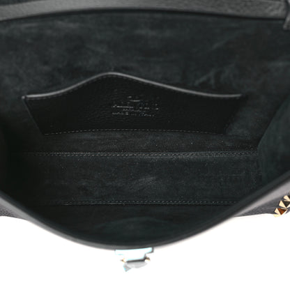Valentino Garavani Pebbled Calfskin Medium Rockstud Flip Lock Crossbody Bag Black 5 of 9