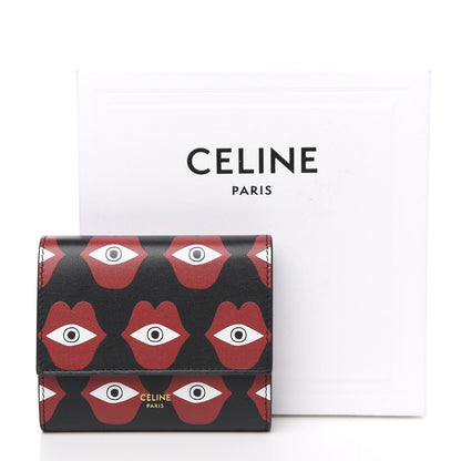 Celine X ANNELI SANAYE HENRIKSSON Smooth Calfskin Telepathic Compact Wallet Red Black 8 of 8