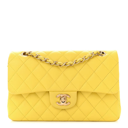 Chanel Caviar Quilted Small Double Flap Yellow 1 of 11